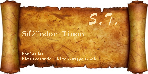 Sándor Timon névjegykártya