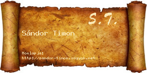 Sándor Timon névjegykártya