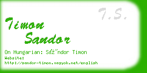 timon sandor business card